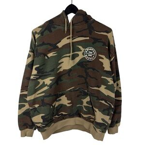 Mens Brixton Supply Camo Streetwear Essential Pullover Green Hoodie Size M